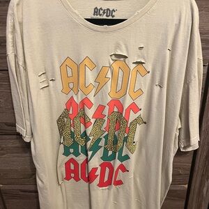 AC/DC Beige Cotton T-Shirt